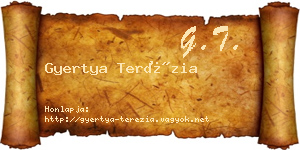 Gyertya Terézia névjegykártya